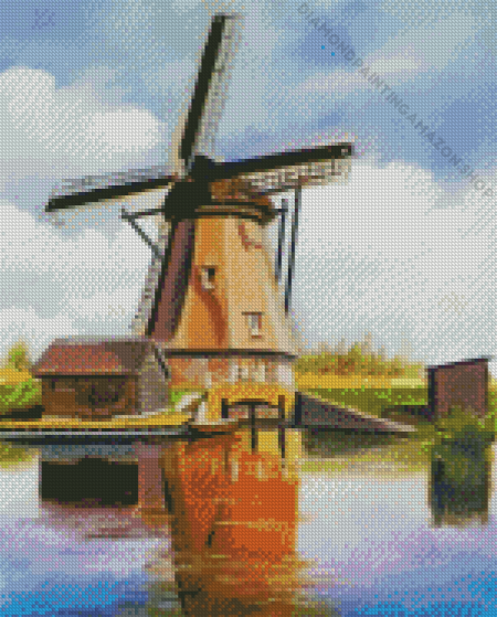 Abstract Windmill Reflection Diamond Painting