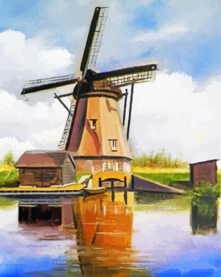 Abstract Windmill Reflection Diamond Painting