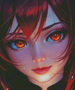 Anime Girl With Red Eyes Diamond Painting