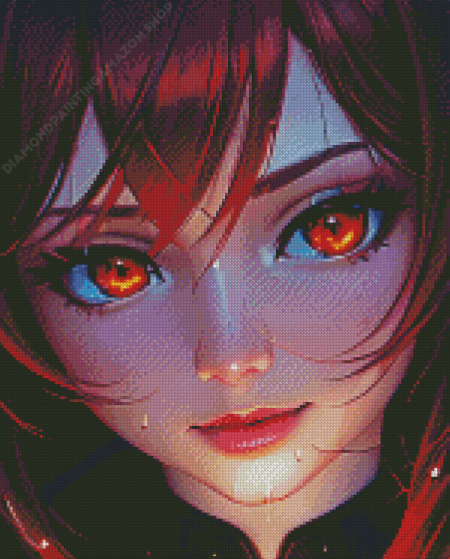 Anime Girl With Red Eyes Diamond Painting