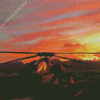 Apache Helicopter Sunset Diamond Painting