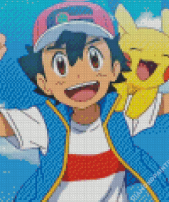 Ash And Pikachu Diamond Painting