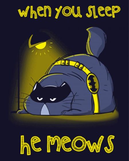 Batcat Poster Diamond Painting