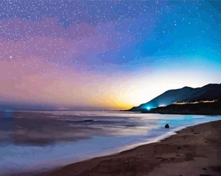 Night Stars Beach Diamond Painting