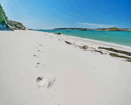 Beautiful Beach In Isles Of Scilly Diamond Painting