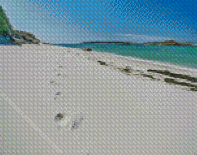 Beautiful Beach In Isles Of Scilly Diamond Painting