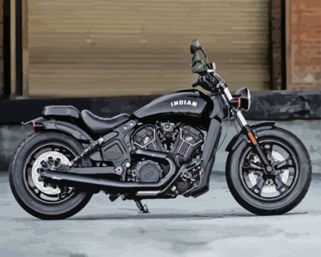 Black Indian Motorcycle Diamond Painting