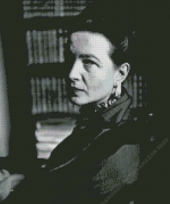 Black And White Simone De Beauvoir Diamond Painting