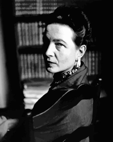 Black And White Simone De Beauvoir Diamond Painting