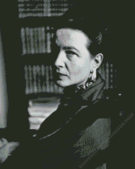 Black And White Simone De Beauvoir Diamond Painting