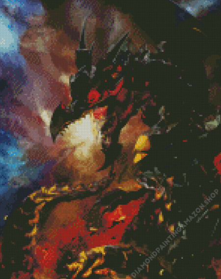 Black And Red Dragon Art Diamond Painting