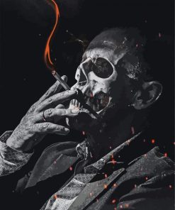 Skull With Cigarette Diamond Painting