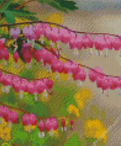 Bleeding Heart Pink Plant Diamond Painting