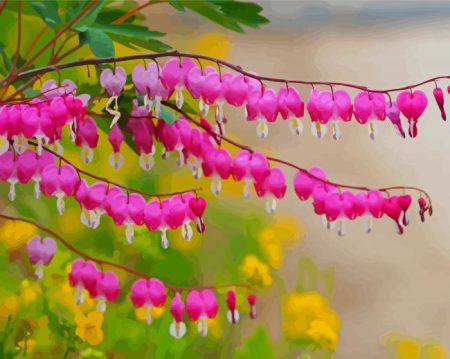 Bleeding Heart Pink Plant Diamond Painting