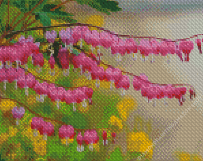 Bleeding Heart Pink Plant Diamond Painting