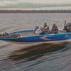 Blue Bass Boat Diamond Painting