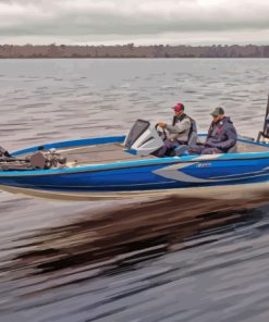 Blue Bass Boat Diamond Painting