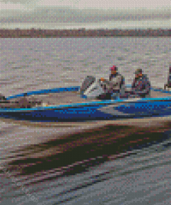 Blue Bass Boat Diamond Painting