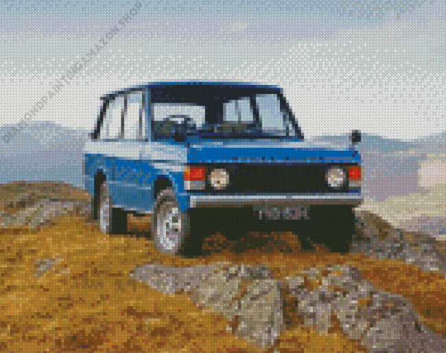 Blue Classic Range Rover Diamond Painting