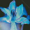 Blue Glowing Flower Diamond Painting