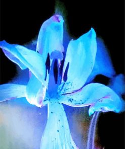 Blue Glowing Flower Diamond Painting