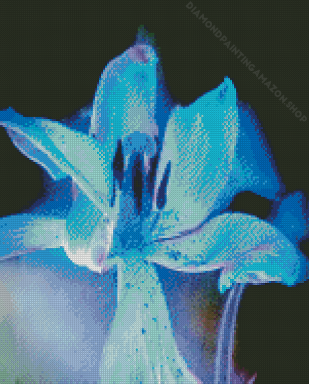 Blue Glowing Flower Diamond Painting