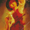 Boy With Goat And Hat Art Diamond Painting