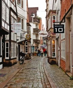 Bremen City Old Alley Diamond Painting