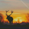 Bushy Park Deer Silhouette Diamond Painting