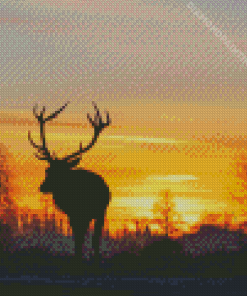 Bushy Park Deer Silhouette Diamond Painting