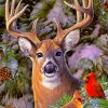 Cardinal Deer Diamond Painting