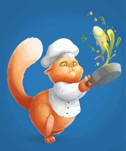 Cartoon Chef Cat Diamond Painting