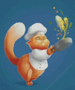 Cartoon Chef Cat Diamond Painting