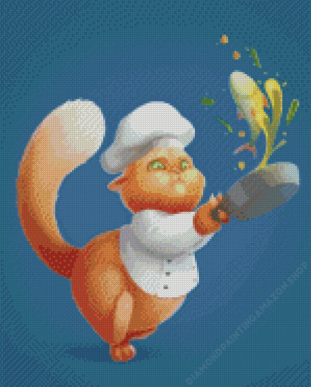 Cartoon Chef Cat Diamond Painting