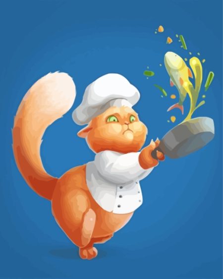 Cartoon Chef Cat Diamond Painting