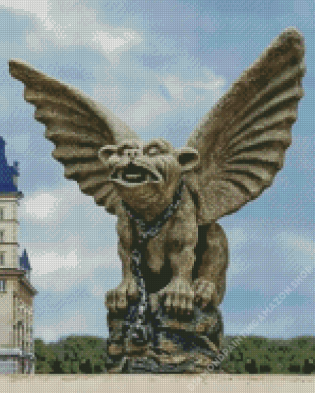 Chained Cathedral Gargoyle Garden Statue Diamond Painting