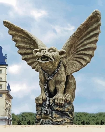 Chained Cathedral Gargoyle Garden Statue Diamond Painting