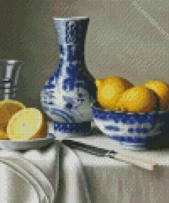 Chinese Vase With Lemons Diamond Painting