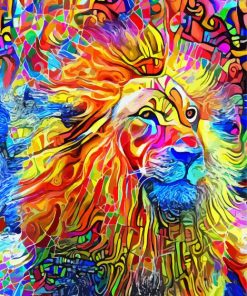 Colorful Abstract Lion Head Diamond Painting