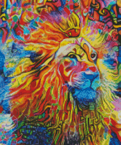 Colorful Abstract Lion Head Diamond Painting