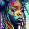 Colorful African Girl With Locs Diamond Painting