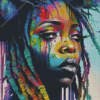 Colorful African Girl With Locs Diamond Painting