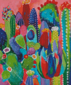 Colorful Cactus Plants Diamond Painting