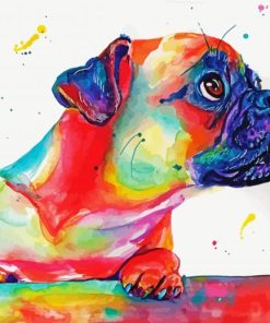 Colorful Splash Pug Diamond Painting