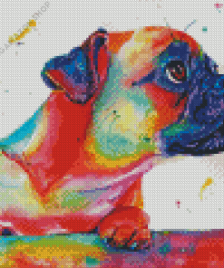 Colorful Splash Pug Diamond Painting