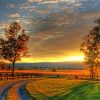 Country Sunset Landscape Diamond Painting