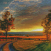 Country Sunset Landscape Diamond Painting