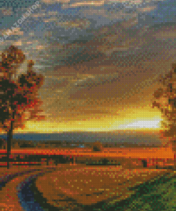 Country Sunset Landscape Diamond Painting