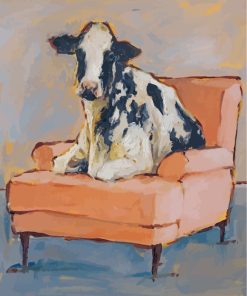 Cow On Chair Art Diamond Painting