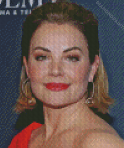 Erica Durance With Red Lipstick Diamond Painting